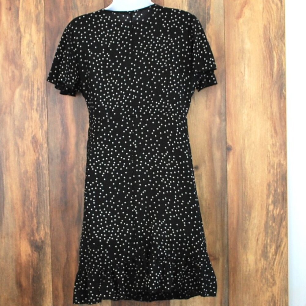 Women's Super Cute Flowey Polk a dot Black White Dress S - Picture 6 of 7